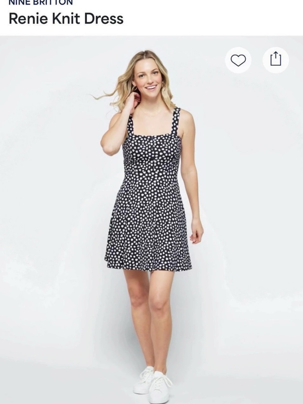 Nine Britton Renie Knit Dress Mini Animal Print Dress Size Large Like New
